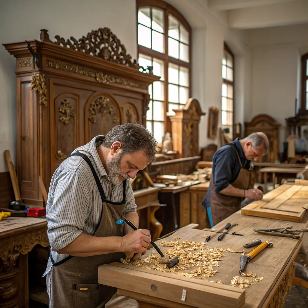 Craftsmanship at Furniture Restoration Workshop